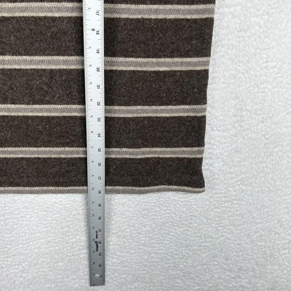 Banana Republic‎ Sweater Mens Medium Brown Striped Alpaca Wool Blend Pullover